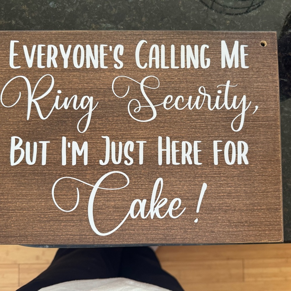 Brown Wooden Ring security Sign for Ring bearer